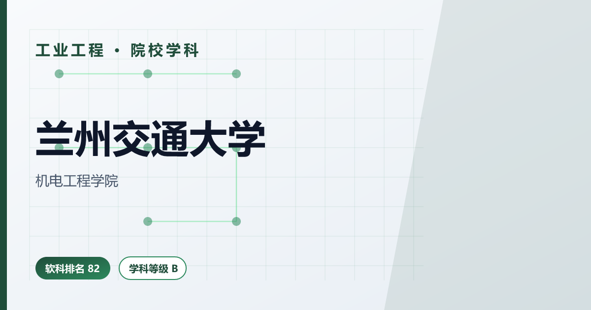 兰州交通大学工业工程（软科 2025 全国第 82 · B 级）