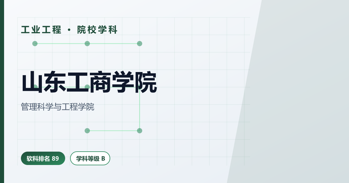 山东工商学院工业工程（软科 2025 全国第 89 · B 级）