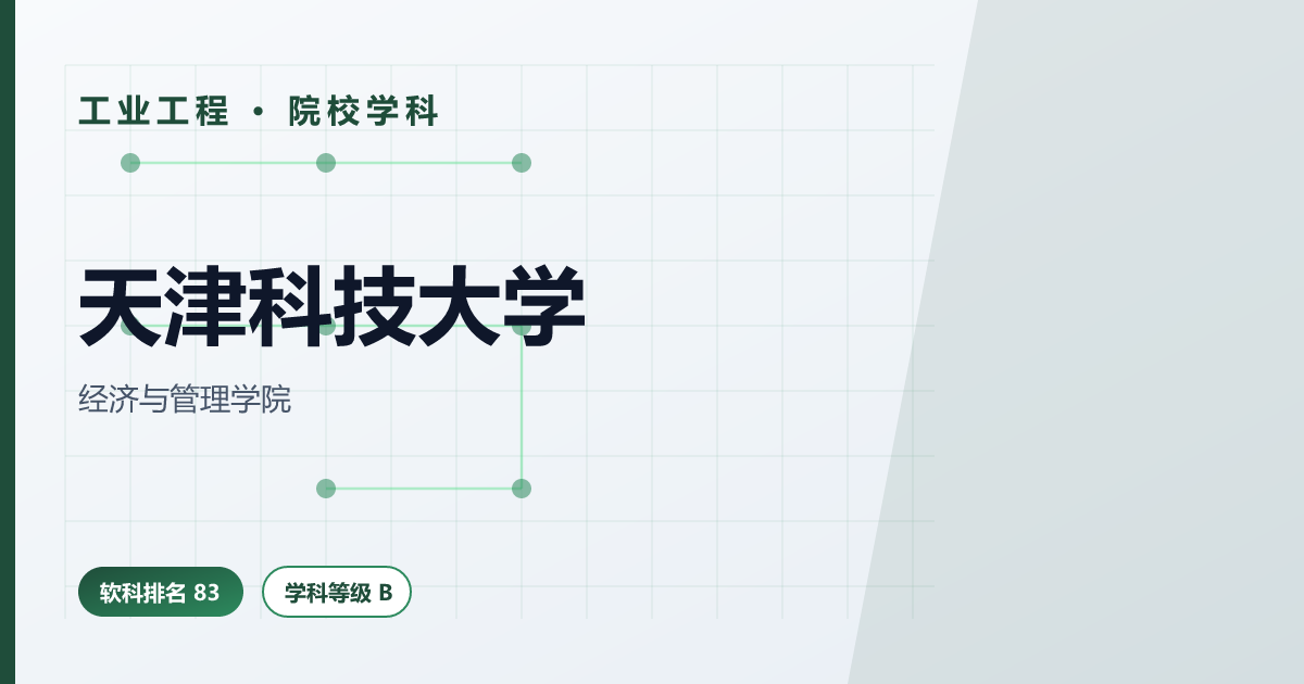 天津科技大学工业工程（软科 2025 全国第 83 · B 级）