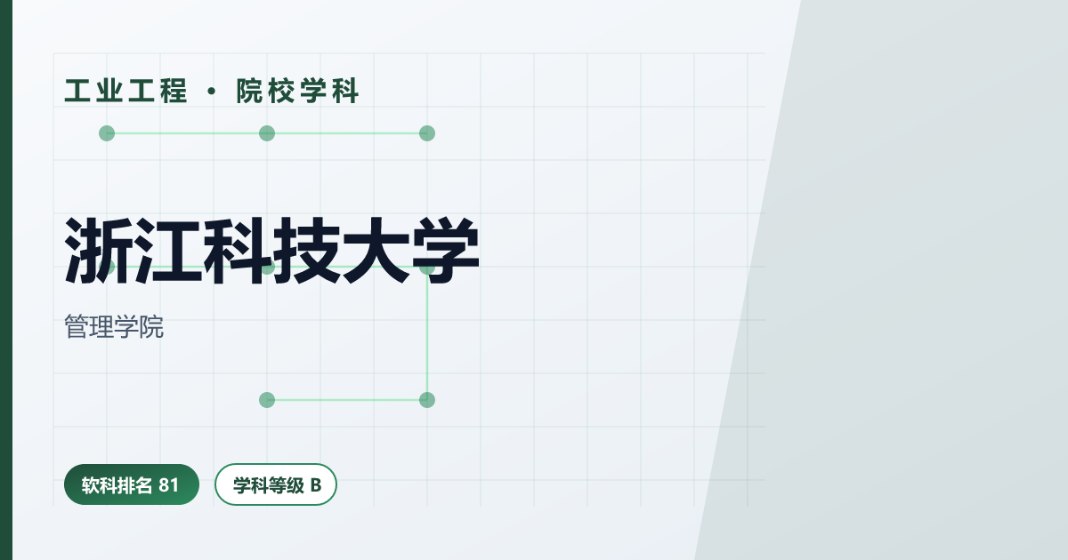 浙江科技大学工业工程（软科 2025 全国第 81 · B 级）